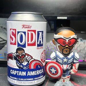 Funko Soda Captain America Figure with Red, Blue, and White